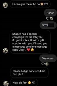 Fake Shopee message